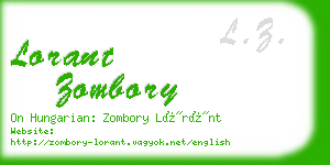 lorant zombory business card